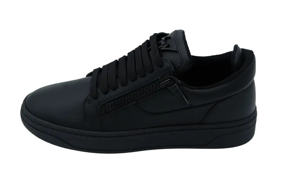 Erkek Siyah Yan Fermuar Detaylı Sneaker