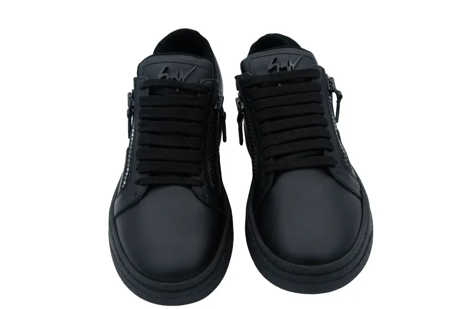 Erkek Siyah Yan Fermuar Detaylı Sneaker