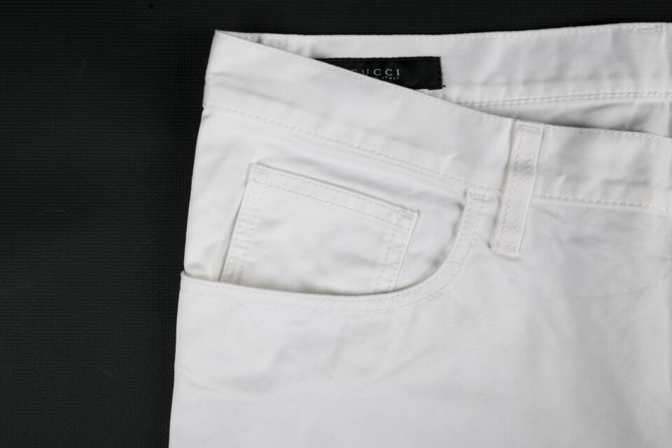 Erkek Beyaz Rahat Kesim Jean Pantolon