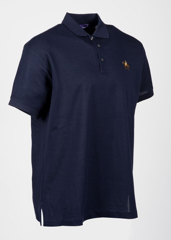 Purple Label Erkek Lacivert Ribanalı Kollu Polo Yaka T-Shirt