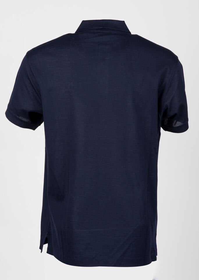 Purple Label Erkek Lacivert Ribanalı Kollu Polo Yaka T-Shirt
