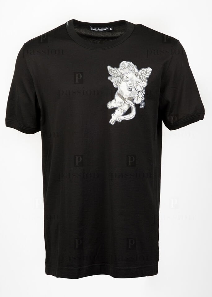 Erkek Siyah Eros Nakışlı T-Shirt