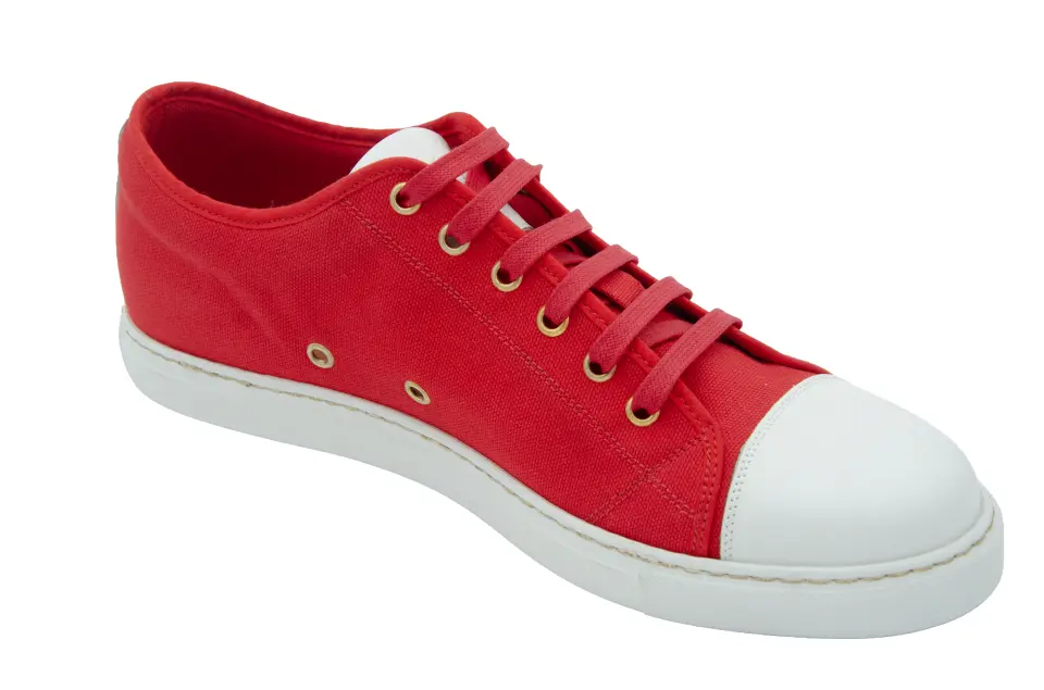 Erkek Kırmızı Beyaz Kanvas Sneaker