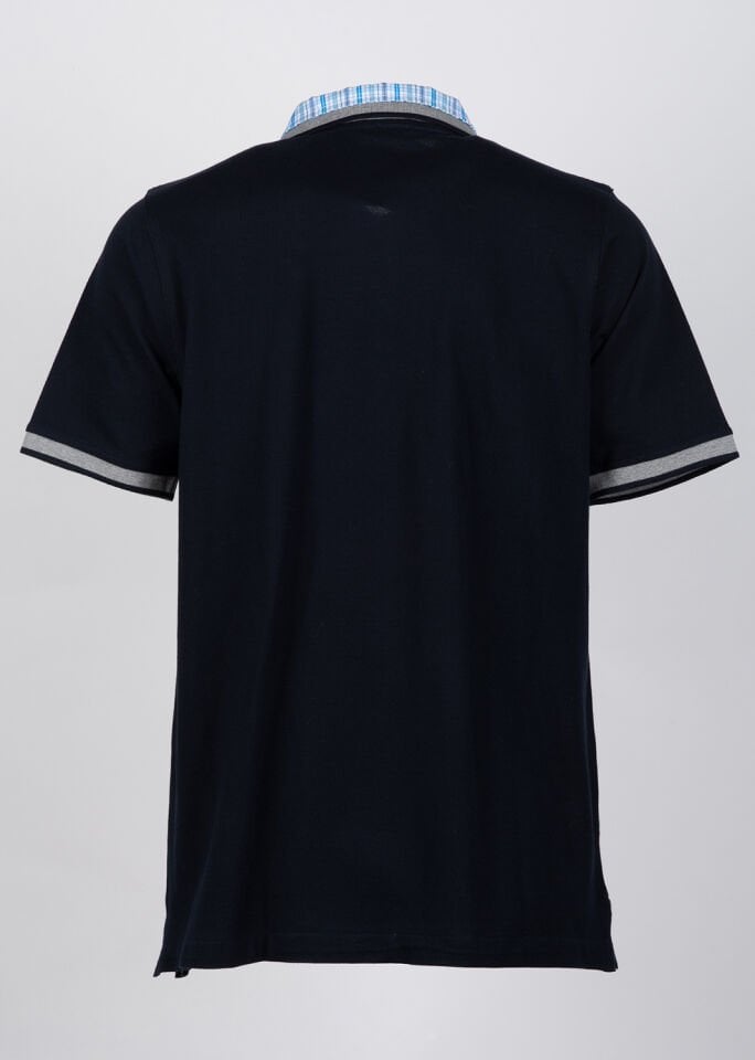 Erkek Lacivert Gömlek Yaka Detaylı Polo Yaka T-Shirt