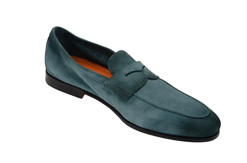Erkek Petrol Yeşili Süet Loafer