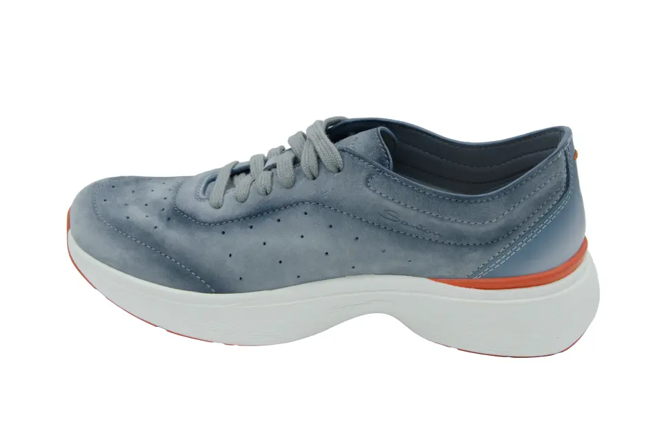Erkek Gri Bağcıklı Deri Sneaker