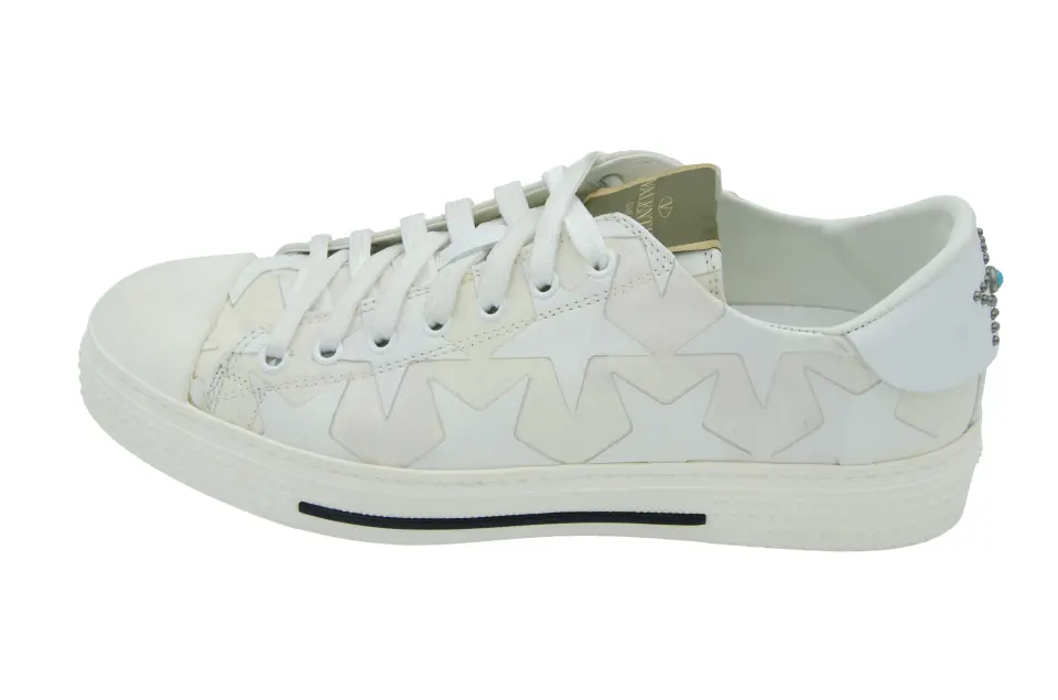 Erkek Krem Yıldız Desenli Sneaker