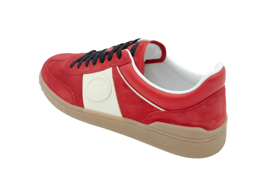 Erkek Kırmızı Süet Zımba Detaylı Sneaker