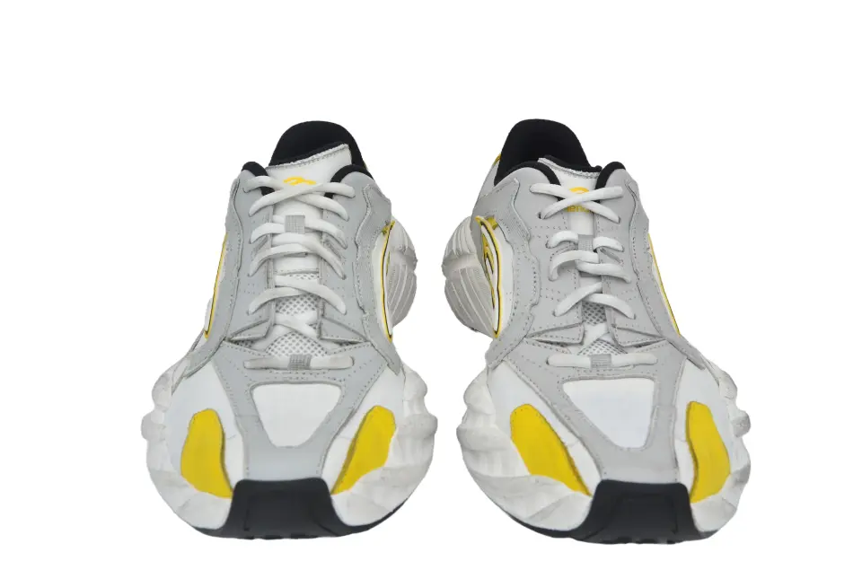Erkek Beyaz Sarı Deri Sneaker