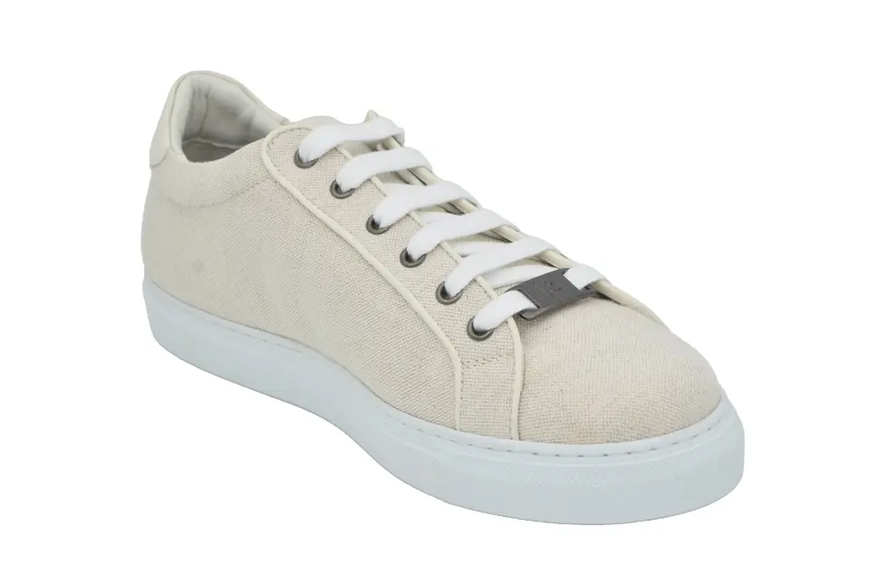 Isaia Bej Erkek Keten Sneaker