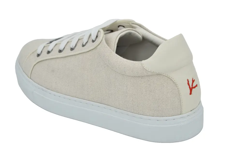 Isaia Bej Erkek Keten Sneaker