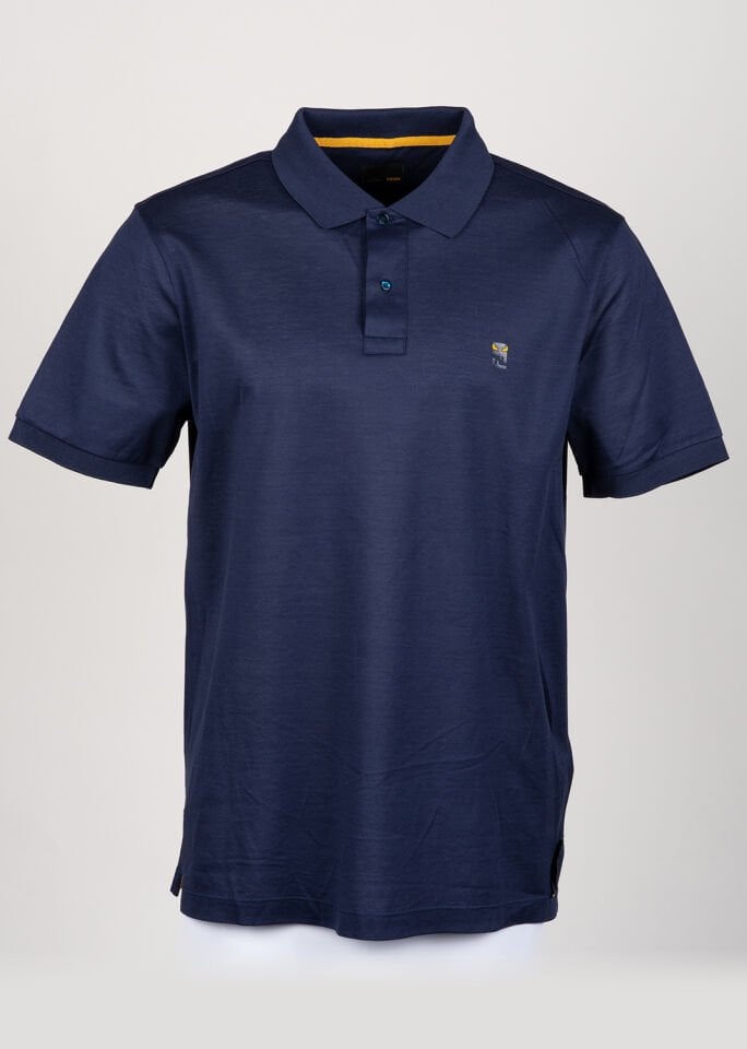 Erkek Lacivert Amblem Nakışlı Polo Yaka T-Shirt