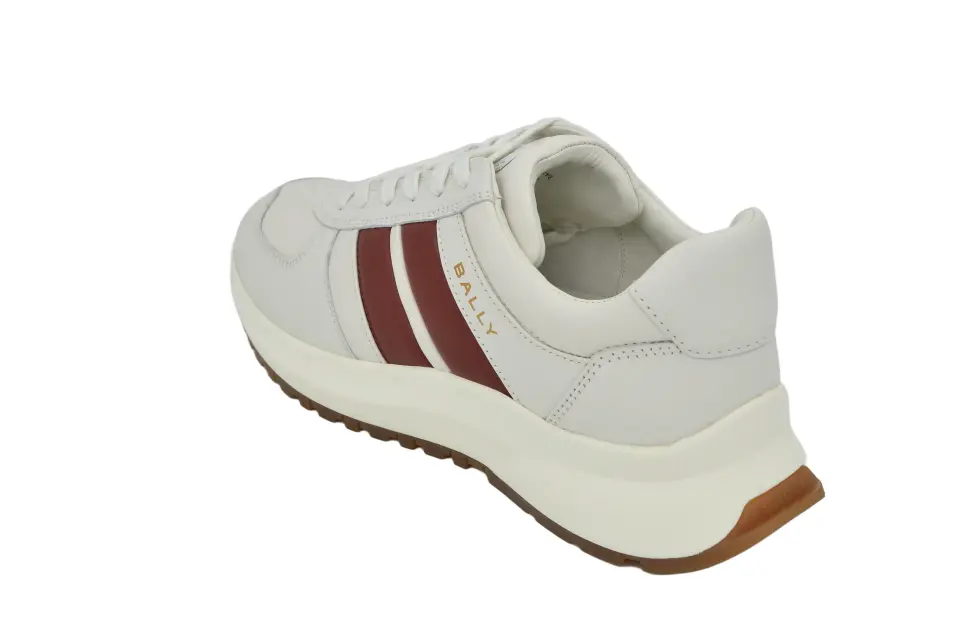 Erkek Beyaz Bordo Şeritli Sneaker
