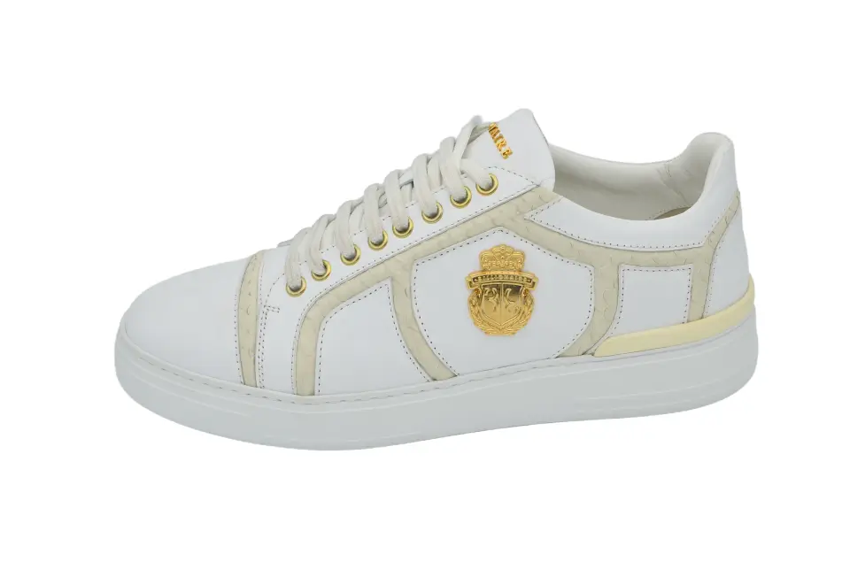 Erkek Timsah Desenli Deri Sneaker