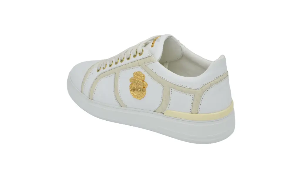 Erkek Timsah Desenli Deri Sneaker