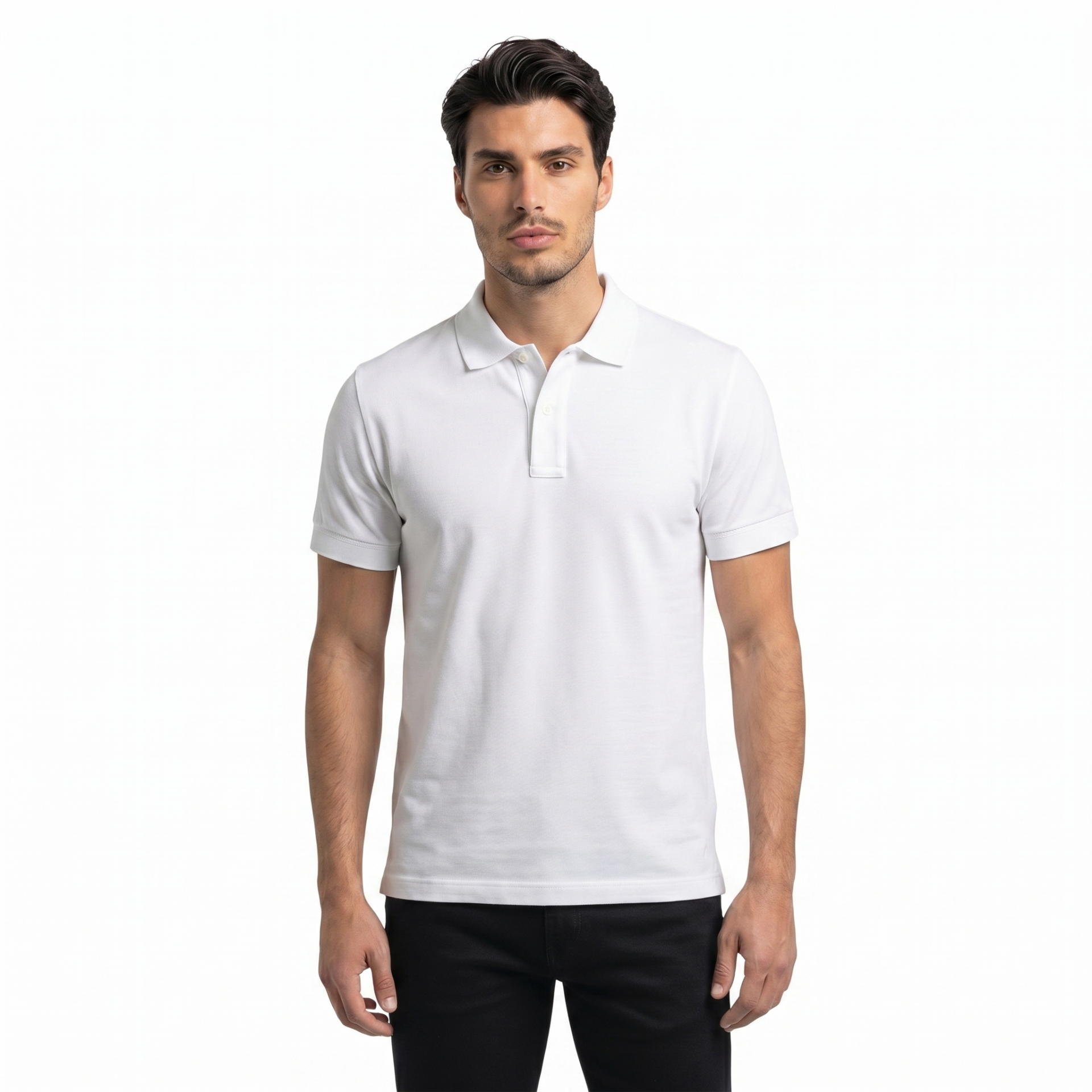 Erkek Beyaz Polo Yaka T-Shirt