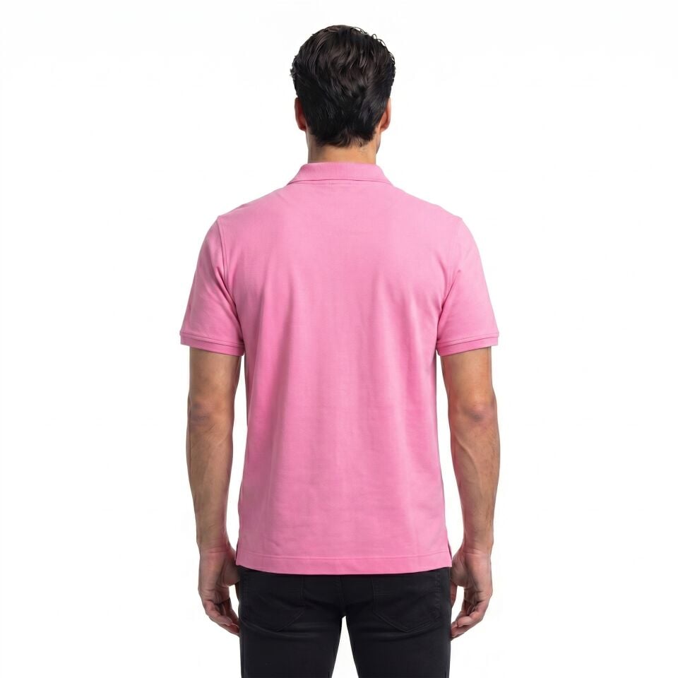 Erkek Pembe Çıtçıt Düğmeli Polo Yaka T-Shirt