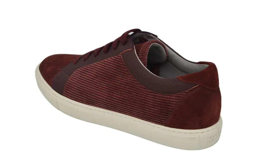 Erkek Bordo Süet Kadife Detaylı Sneaker