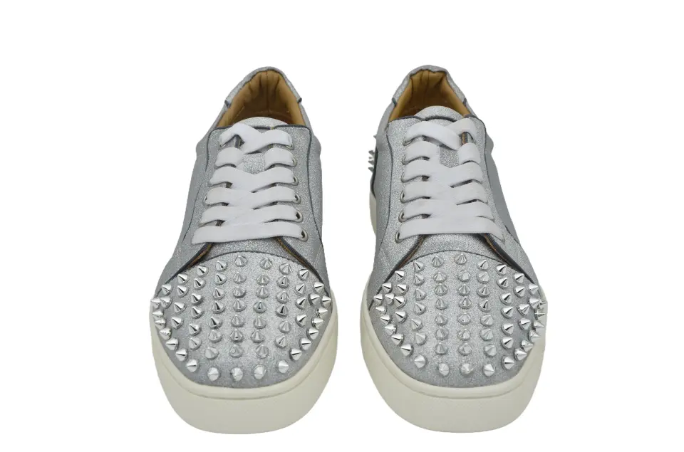 Erkek Gri Simli Zımba Detaylı Sneaker