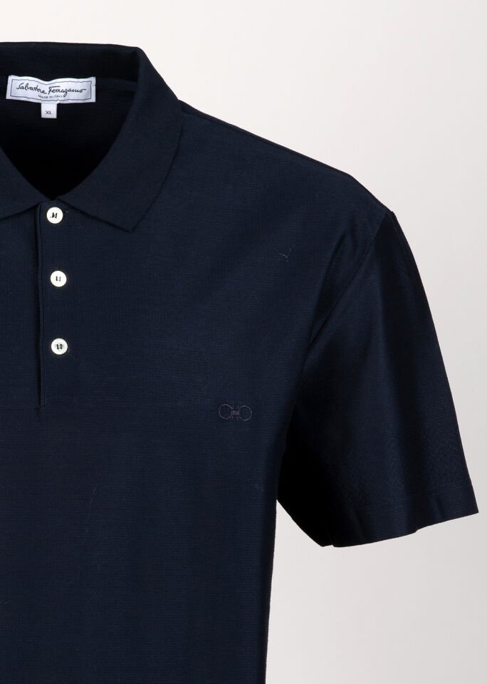 Erkek Lacivert Amblem Nakışlı Polo Yaka T-Shirt