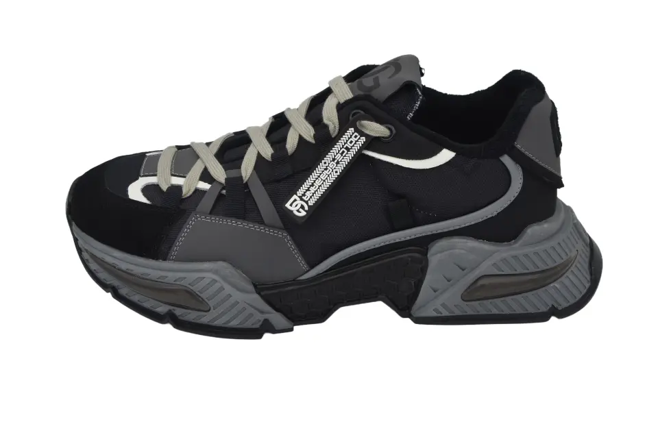 Erkek Siyah Süet Mesh Detaylı Sneaker