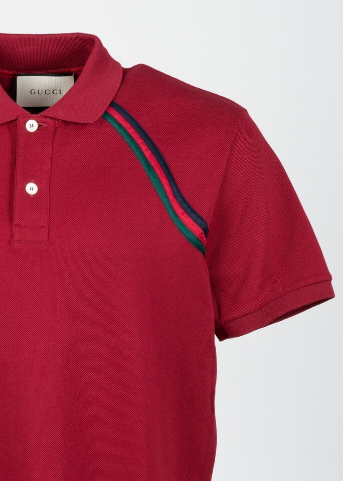 Erkek Bordo Şerit Detaylı Polo Yaka T-Shirt