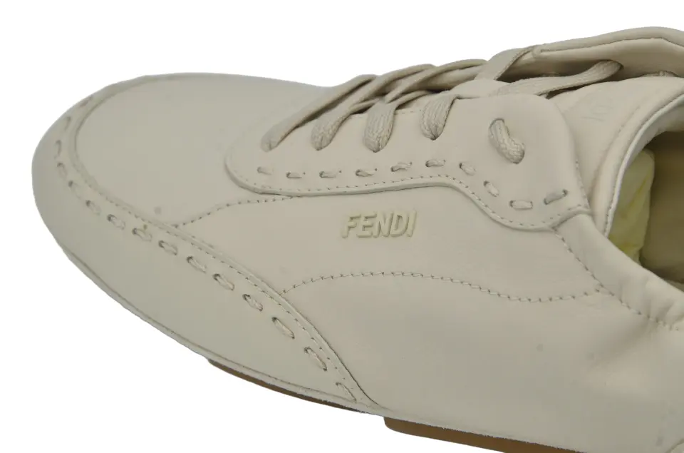 Erkek Bej Dikiş Detaylı Deri Sneaker