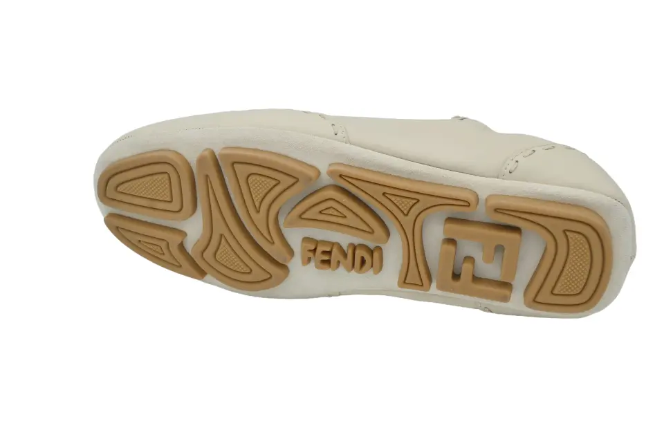 Erkek Bej Dikiş Detaylı Deri Sneaker