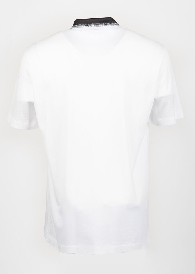Erkek Beyaz Fırça Darbesi Detaylı Polo Yaka T-Shirt
