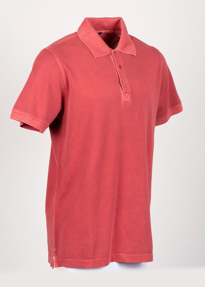 Erkek Kırmızı Ribanalı Polo Yaka T-Shirt