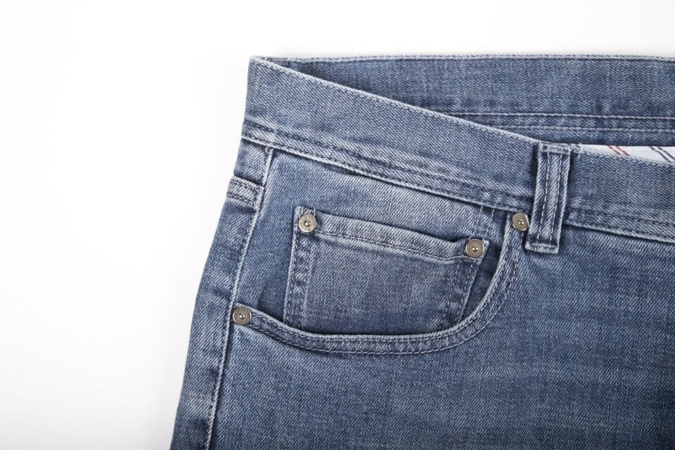 Erkek Mavi Nakış Detaylı Slim Jean Pantolon