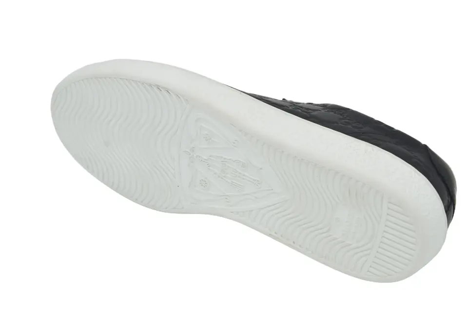 Erkek Siyah Monogram Deri Sneaker