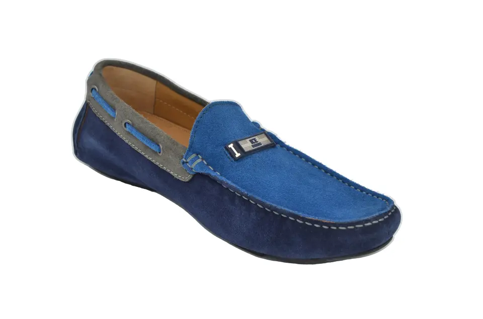 Erkek Mavi Süet Loafer