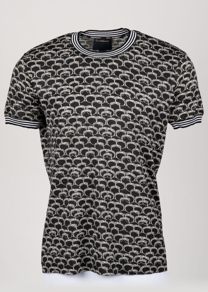 Erkek Siyah Kaplan Figürlü T-Shirt