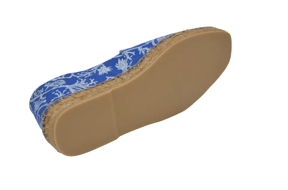 Erkek Mavi Desenli Keten Espadril