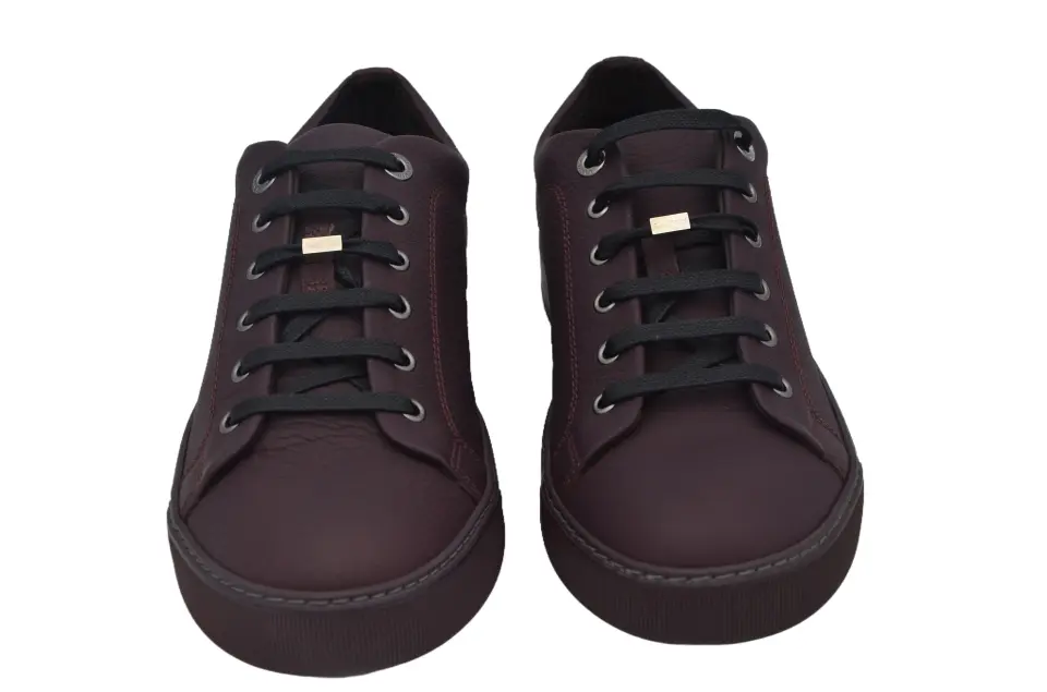 Erkek Bordo Deri Sneaker
