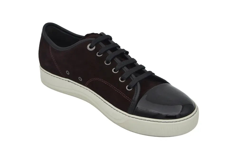 Erkek Siyah Süet Rugan Burunlu Sneaker