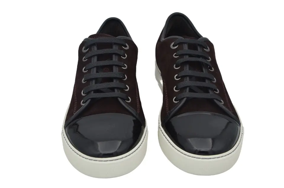 Erkek Siyah Süet Rugan Burunlu Sneaker