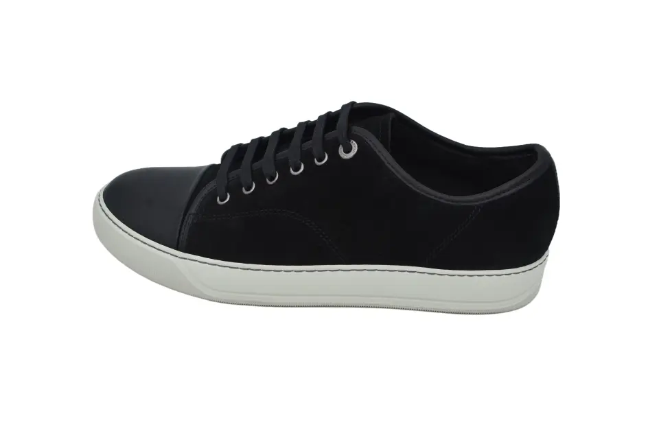 Erkek Siyah Süet Rugan Detaylı Sneaker