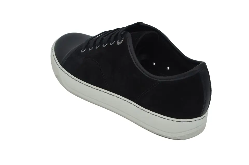 Erkek Siyah Süet Rugan Detaylı Sneaker