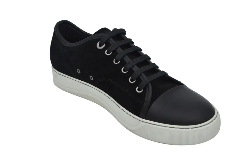 Erkek Siyah Süet Rugan Detaylı Sneaker