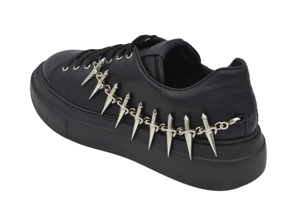 Erkek Siyah Zincir Detaylı Sneaker