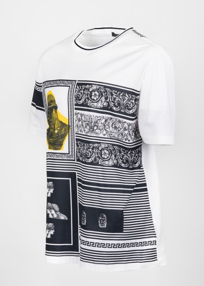 Erkek Beyaz Sembol Detaylı T-Shirt