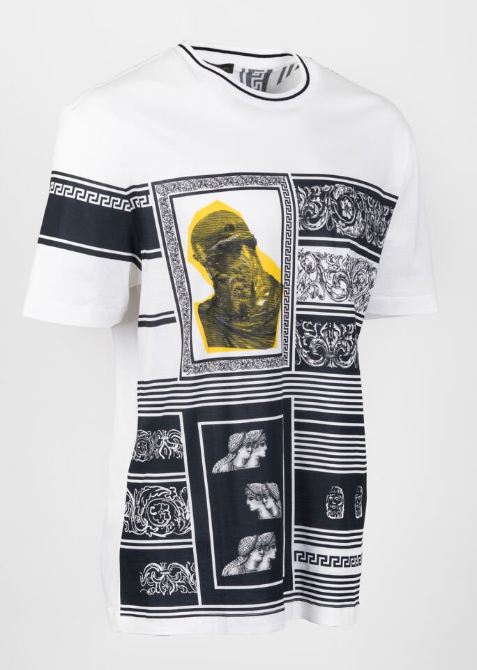 Erkek Beyaz Sembol Detaylı T-Shirt