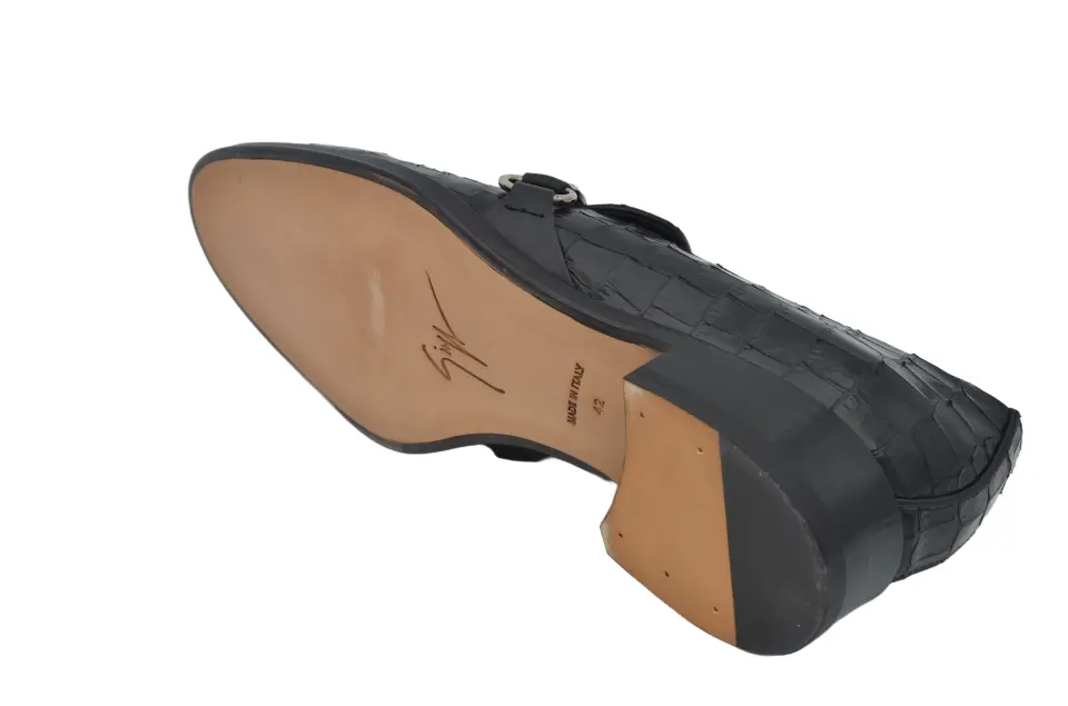 Erkek Siyah Timsah Desenli Loafer