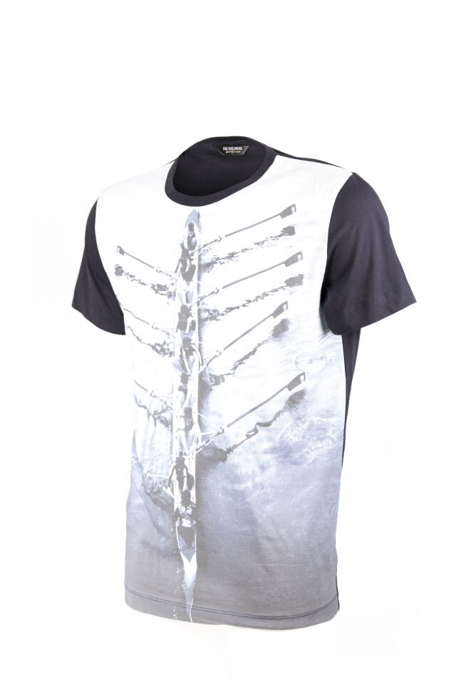 Erkek Lacivert Kano Desenli T-Shirt