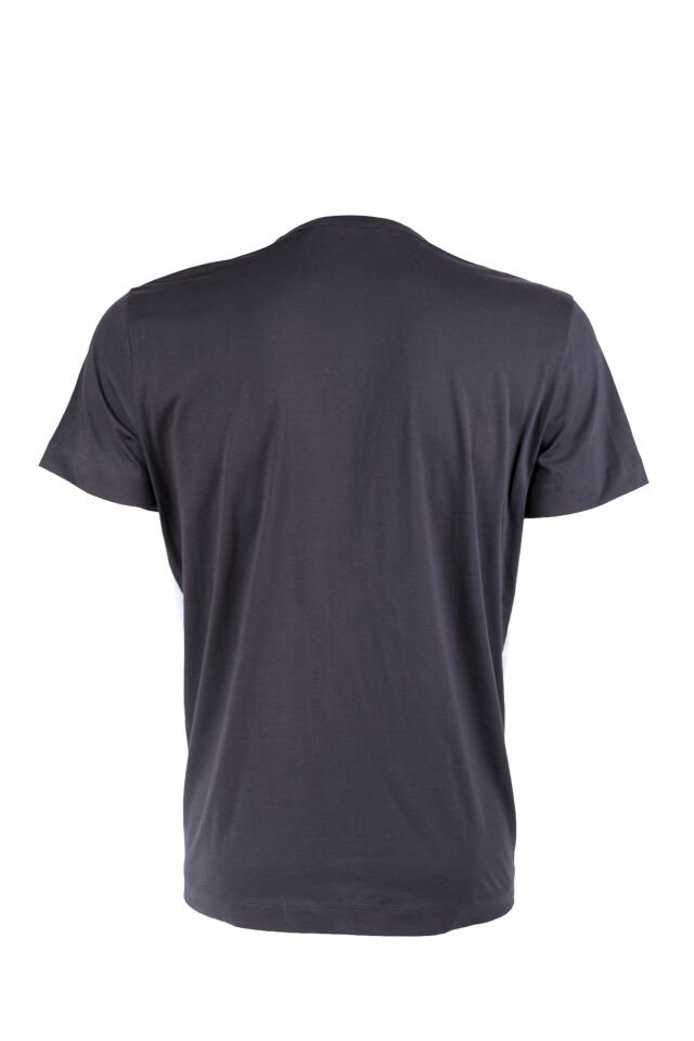 Erkek Lacivert Kano Desenli T-Shirt