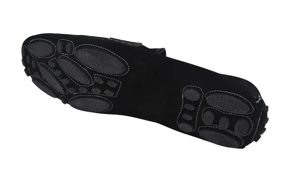 Erkek Siyah Süet Kroko Bantlı Loafer
