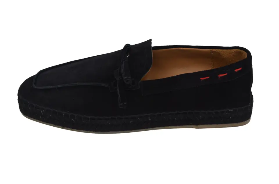 Erkek Siyah Süet Püskül Detaylı Loafer