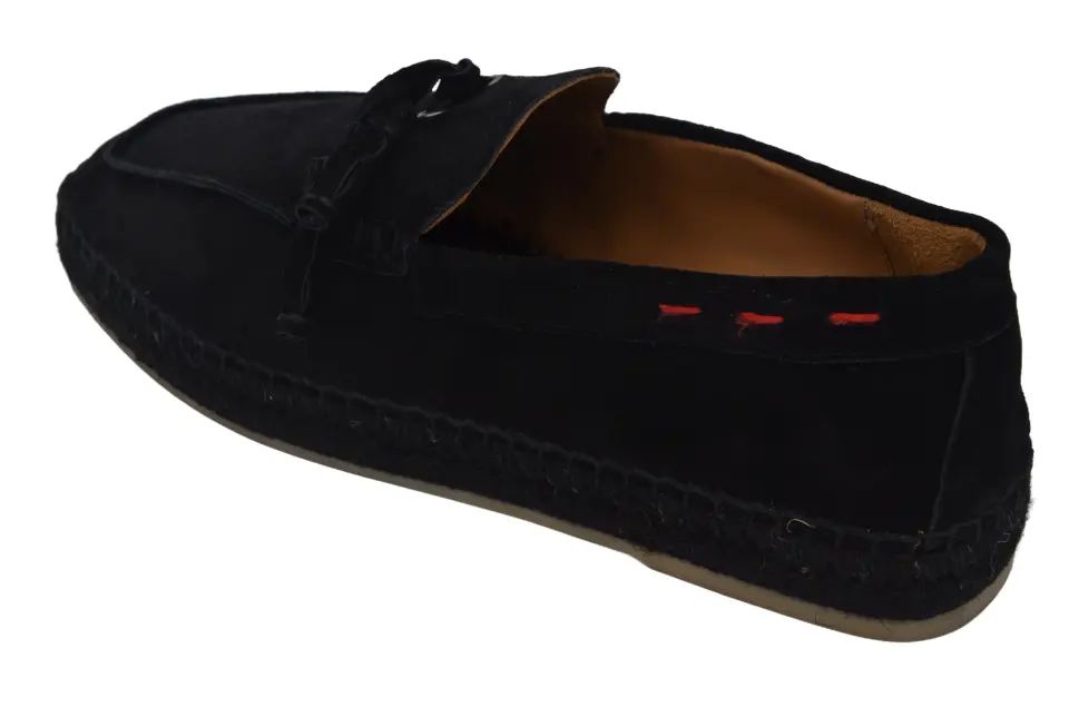 Erkek Siyah Süet Püskül Detaylı Loafer